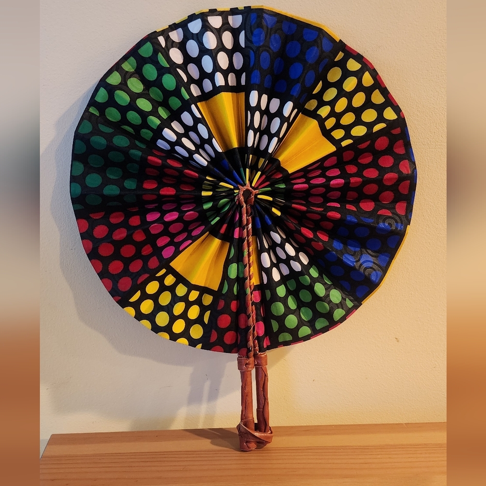 COPY - Colorful Handheld Fan African Ankara